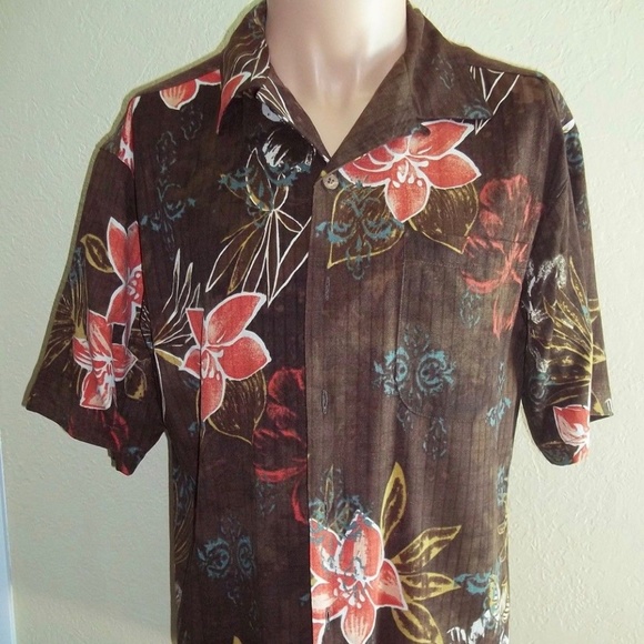 Paradise Blue Other - Men's Hawaiian shirt SZ M SILK Rayon Paradise Blue